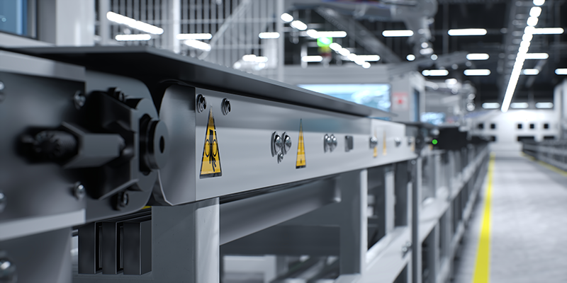 Sicherheitsmaßnahmen auf einer Maschine